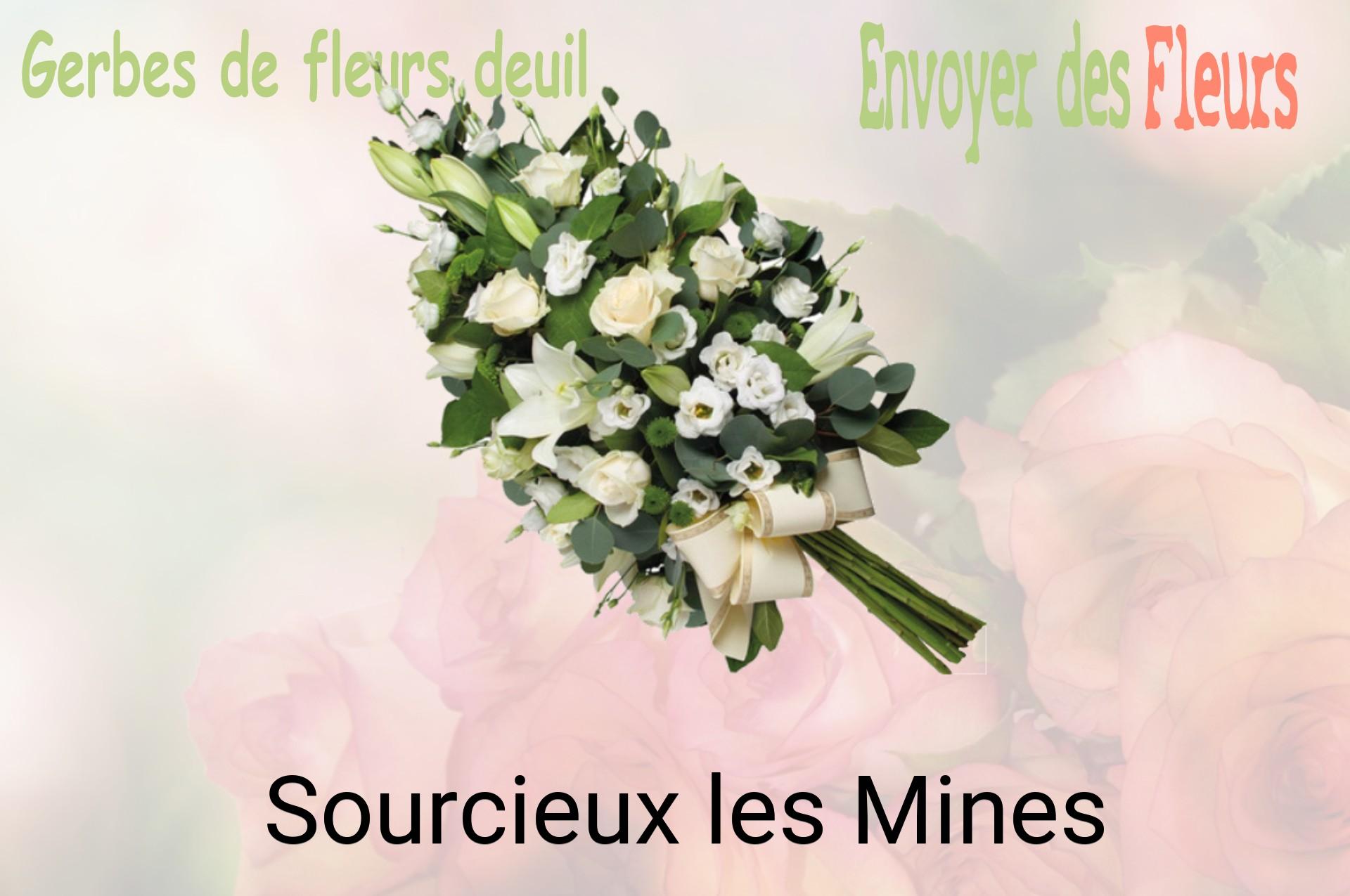Gerbe de fleurs de deuil livrée à Sourcieux-les-Mines